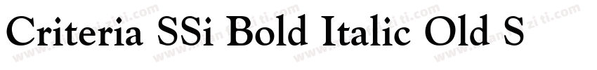 Criteria SSi Bold Italic Old Style Figures字体转换